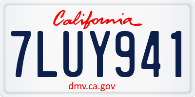CA license plate 7LUY941