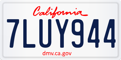 CA license plate 7LUY944