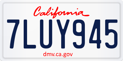 CA license plate 7LUY945