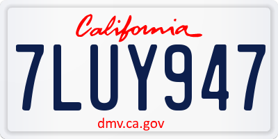 CA license plate 7LUY947