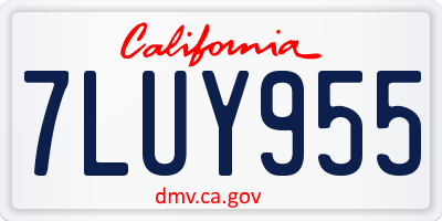 CA license plate 7LUY955