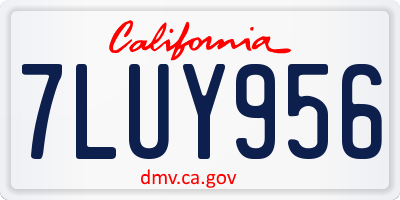 CA license plate 7LUY956