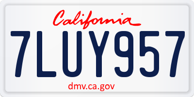CA license plate 7LUY957