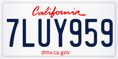 CA license plate 7LUY959
