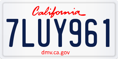 CA license plate 7LUY961