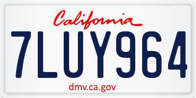 CA license plate 7LUY964