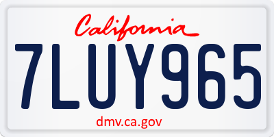 CA license plate 7LUY965
