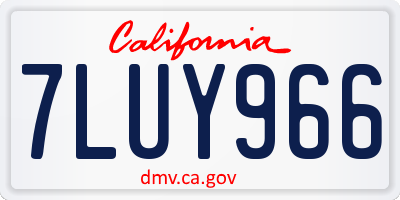 CA license plate 7LUY966