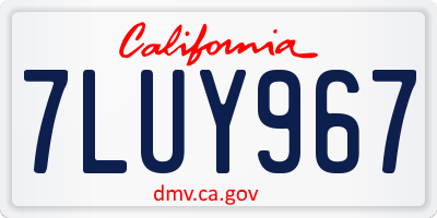 CA license plate 7LUY967