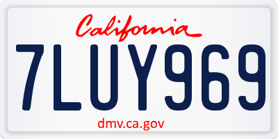 CA license plate 7LUY969