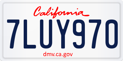CA license plate 7LUY970