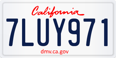 CA license plate 7LUY971