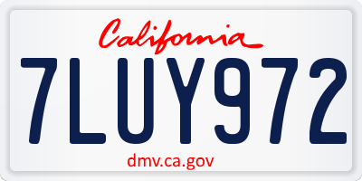 CA license plate 7LUY972