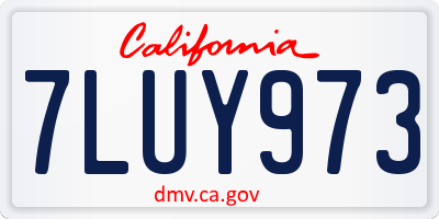 CA license plate 7LUY973