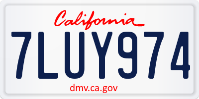 CA license plate 7LUY974