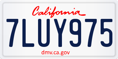 CA license plate 7LUY975