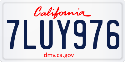 CA license plate 7LUY976