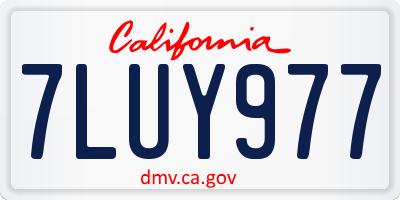 CA license plate 7LUY977