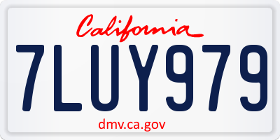 CA license plate 7LUY979