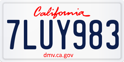 CA license plate 7LUY983