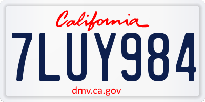 CA license plate 7LUY984