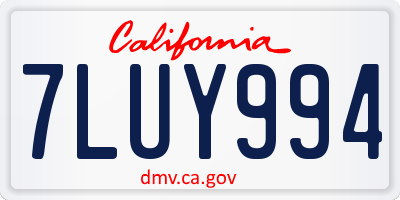 CA license plate 7LUY994