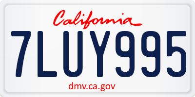 CA license plate 7LUY995