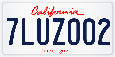 CA license plate 7LUZ002