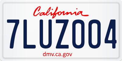 CA license plate 7LUZ004