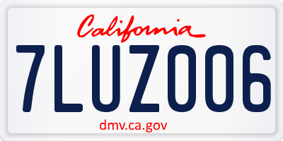 CA license plate 7LUZ006