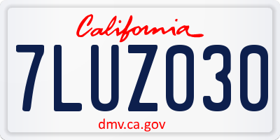 CA license plate 7LUZ030