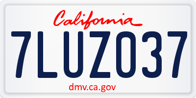 CA license plate 7LUZ037