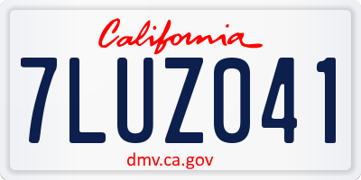 CA license plate 7LUZ041