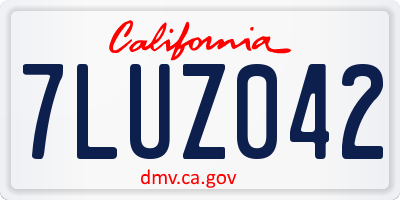 CA license plate 7LUZ042