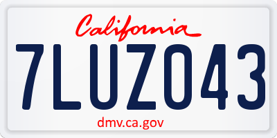 CA license plate 7LUZ043