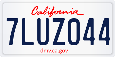 CA license plate 7LUZ044