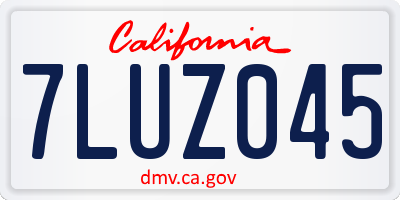 CA license plate 7LUZ045