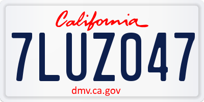 CA license plate 7LUZ047