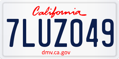 CA license plate 7LUZ049