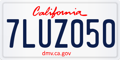CA license plate 7LUZ050