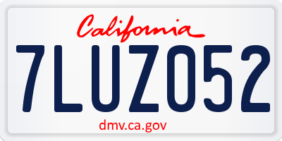 CA license plate 7LUZ052
