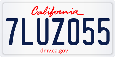 CA license plate 7LUZ055