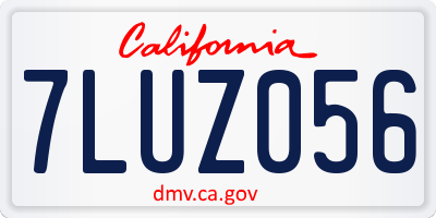 CA license plate 7LUZ056
