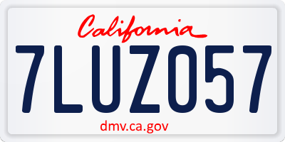 CA license plate 7LUZ057