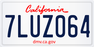 CA license plate 7LUZ064