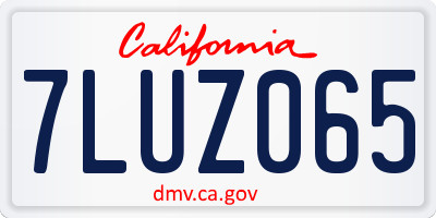 CA license plate 7LUZ065