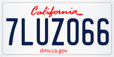 CA license plate 7LUZ066