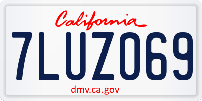 CA license plate 7LUZ069