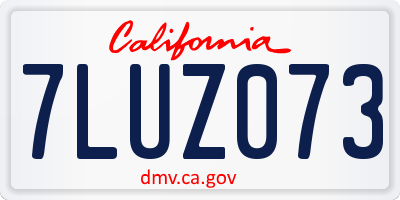 CA license plate 7LUZ073