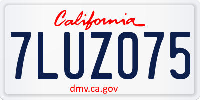 CA license plate 7LUZ075